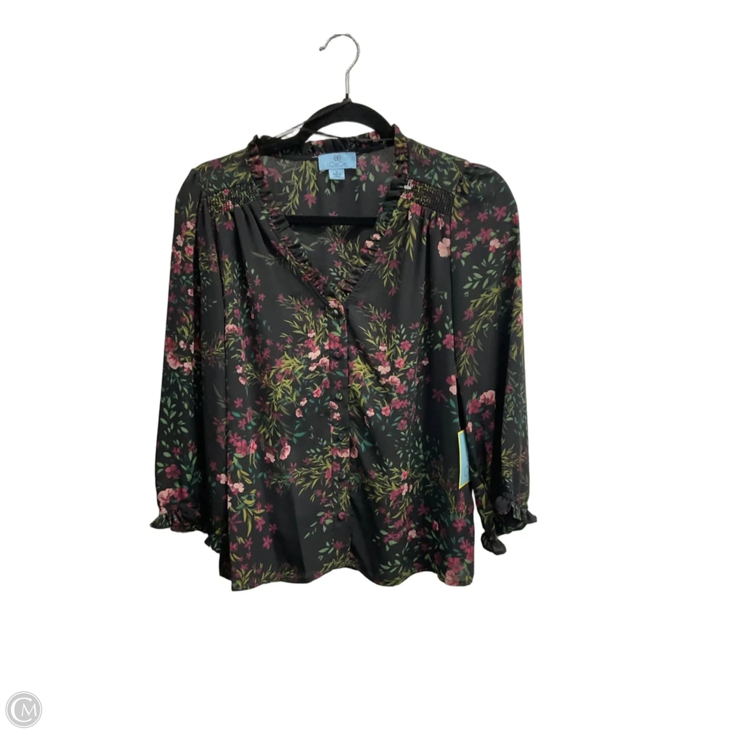 Blouse 3/4 Sleeve By Cece In Floral Print, Size: S