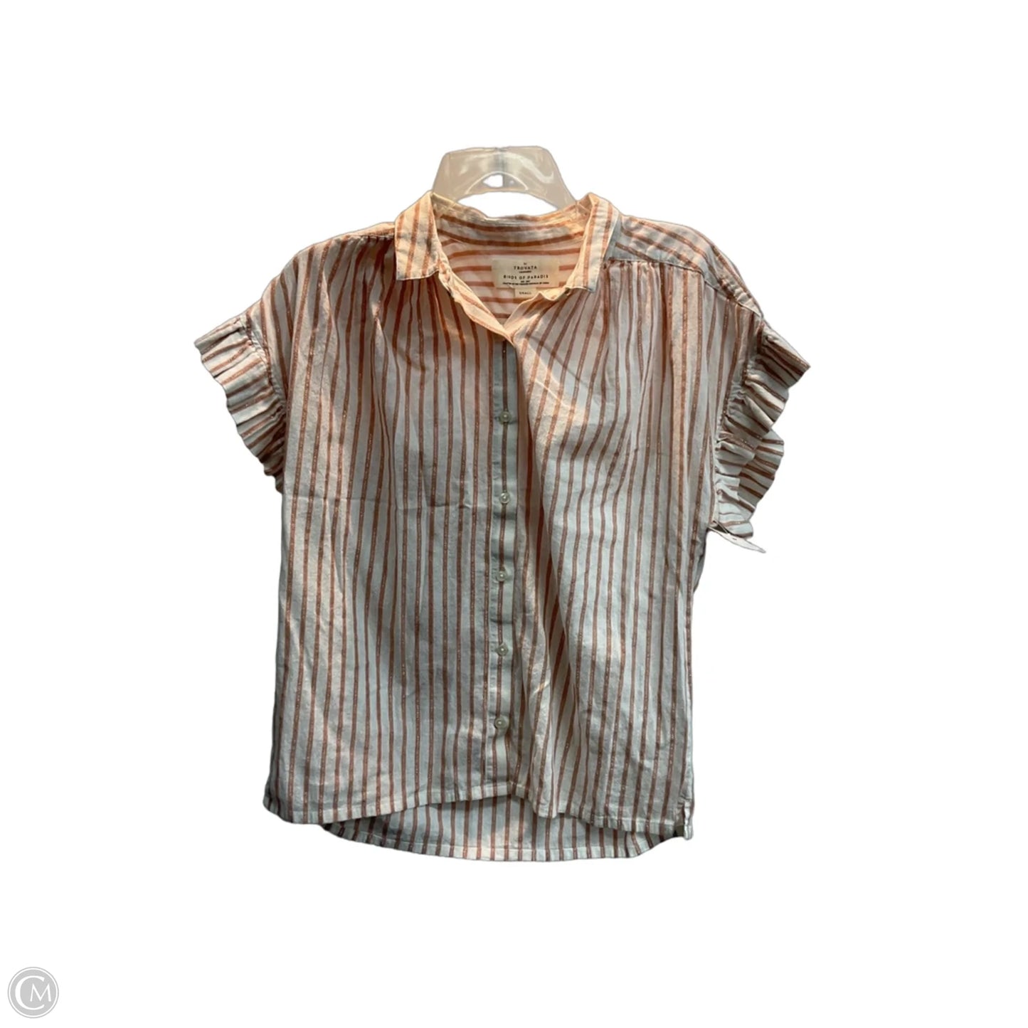 Top Short Sleeve By Clothes Mentor In Silver, Size: S