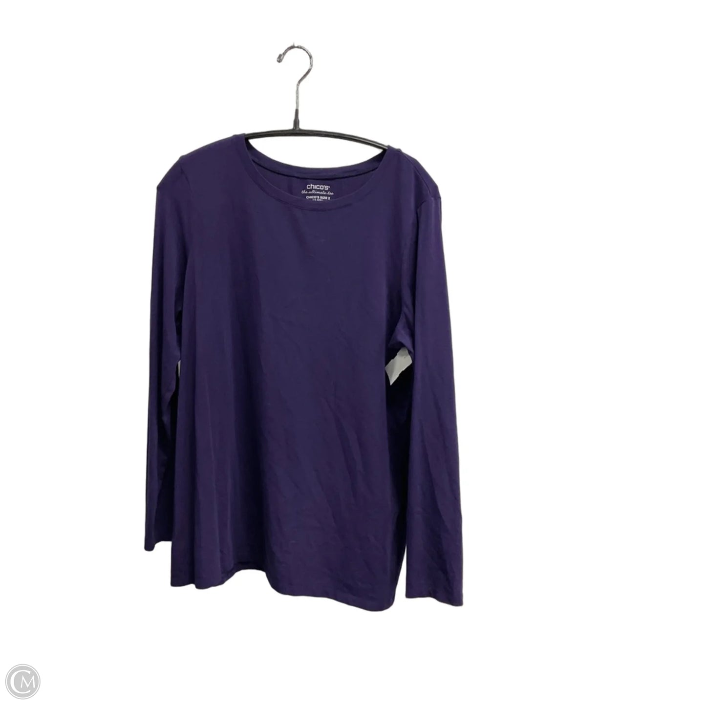 Top 3/4 Sleeve Basic By Chicos In Purple, Size: L