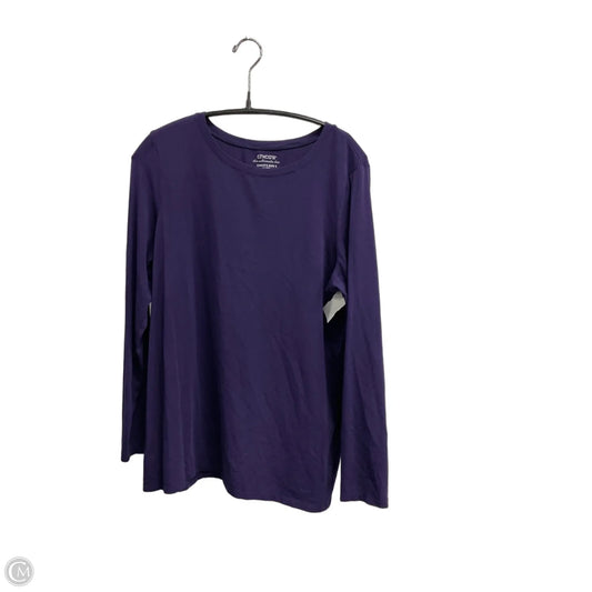 Top 3/4 Sleeve Basic By Chicos In Purple, Size: L
