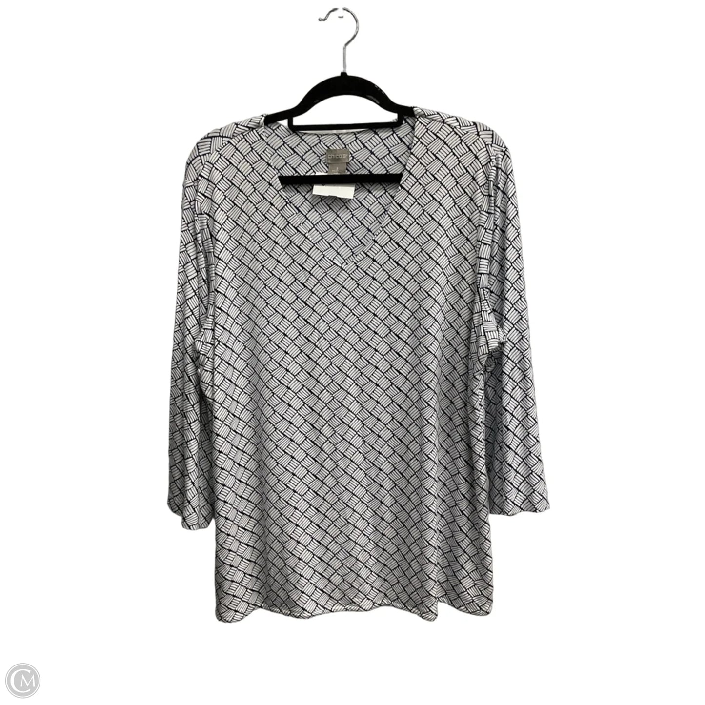 Top 3/4 Sleeve By Chicos In White, Size: Xxl