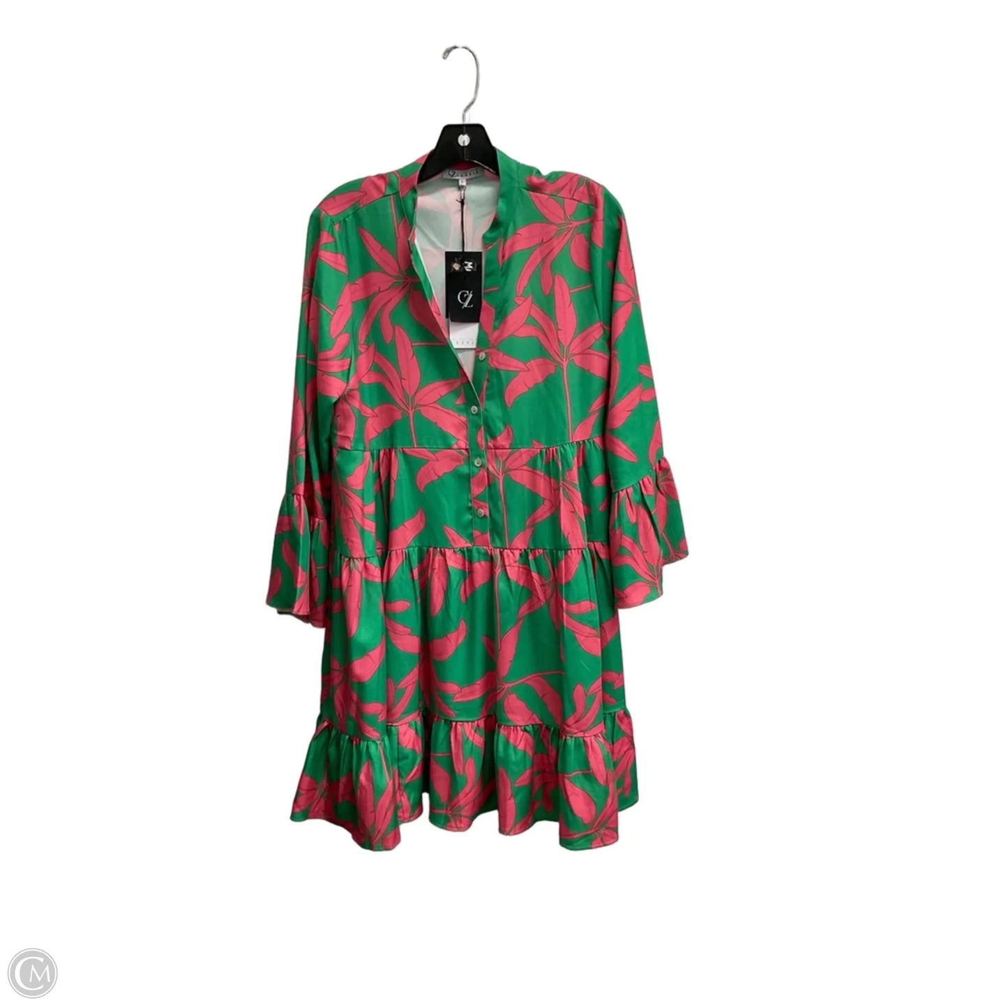 Dress Casual Midi By Clothes Mentor In Tropical Print, Size: L