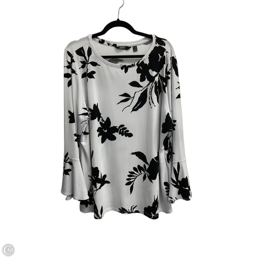Top 3/4 Sleeve By Dennis Basso Qvc In Floral Print, Size: 2x
