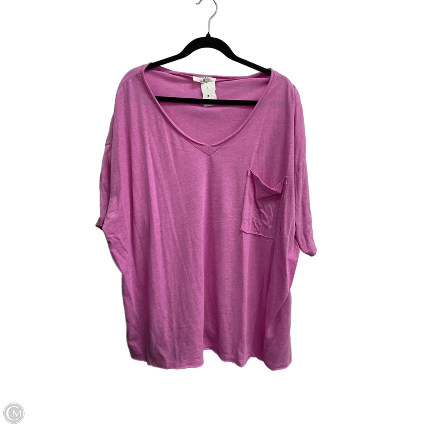 Top Short Sleeve By Zenana In Pink, Size: 1x