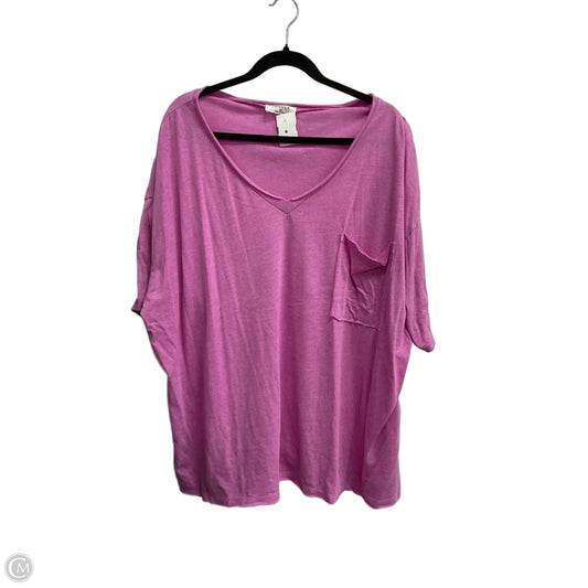 Top Short Sleeve By Zenana In Pink, Size: 1x