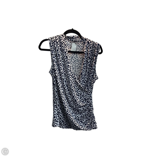 Top Sleeveless By 41 Hawthorn In Blue & Cream, Size: M