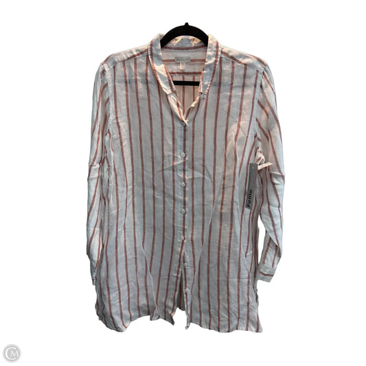 Blouse Long Sleeve By Garnet Hill In Striped Pattern, Size: L
