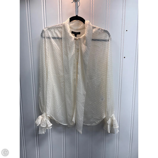 Blouse Long Sleeve By Banana Republic In Cream, Size: S