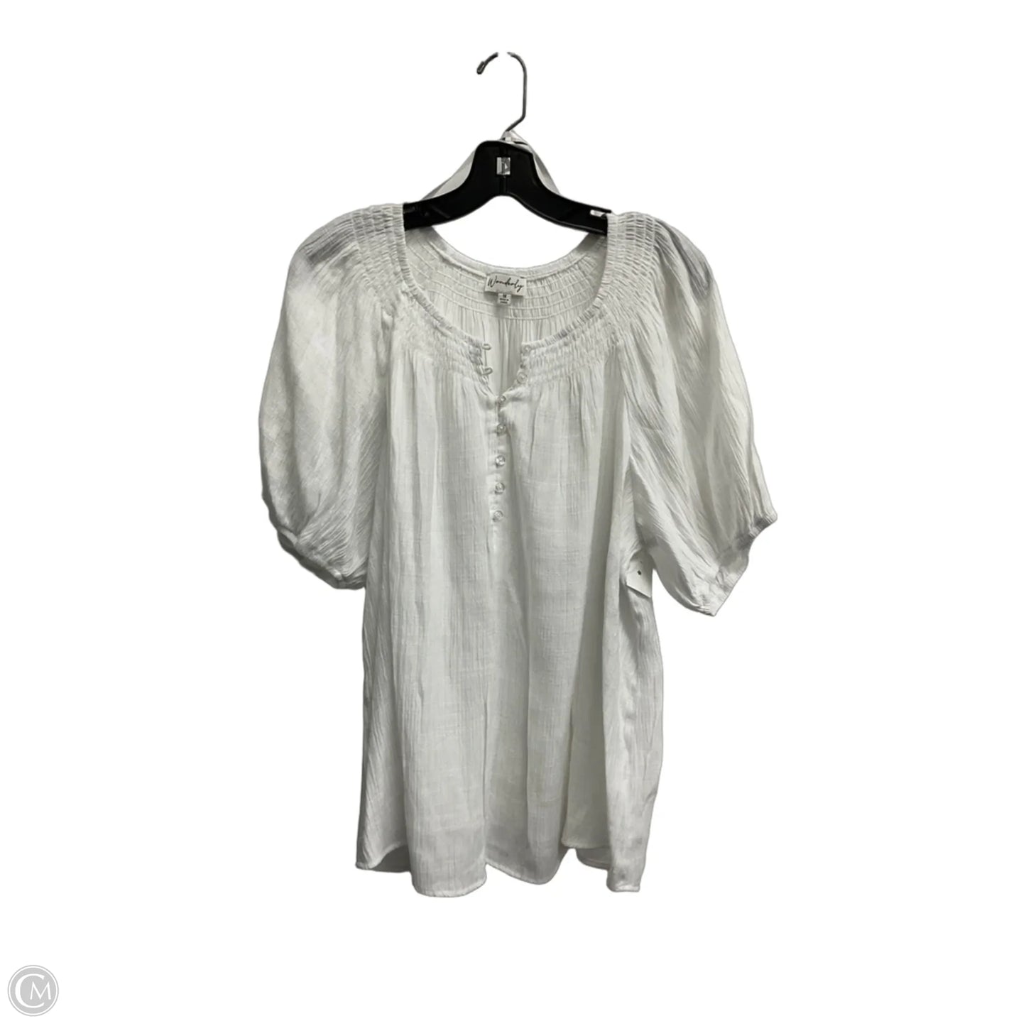 Top Short Sleeve By Wonderly In White, Size: 1x