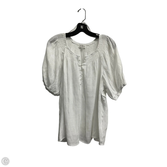 Top Short Sleeve By Wonderly In White, Size: 1x