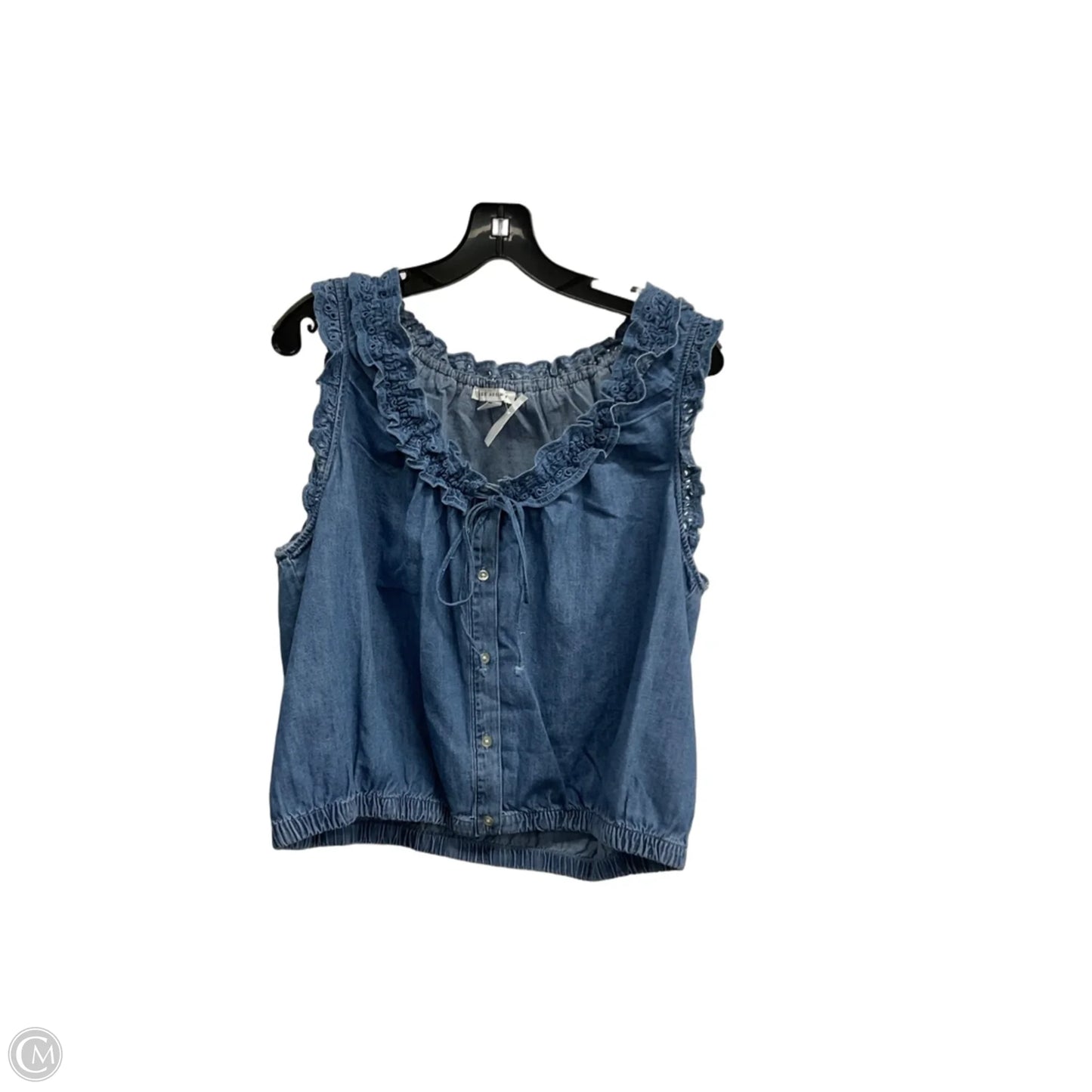 Top Sleeveless By Free Assembly In Blue, Size: L