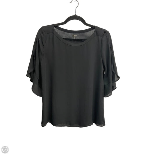 Top Short Sleeve By Loft In Black, Size: S