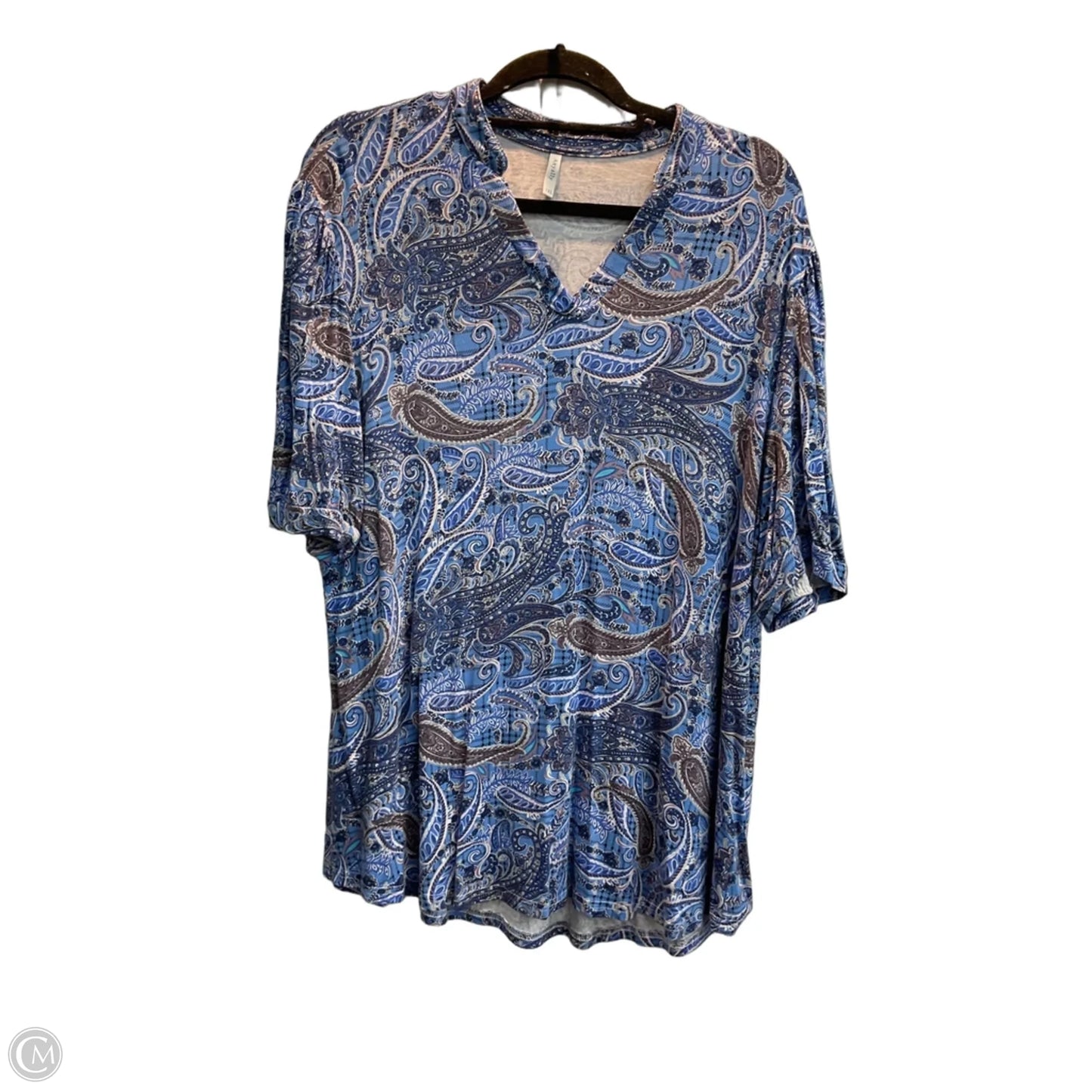 Top Short Sleeve By Clothes Mentor In Paisley Print, Size: 30