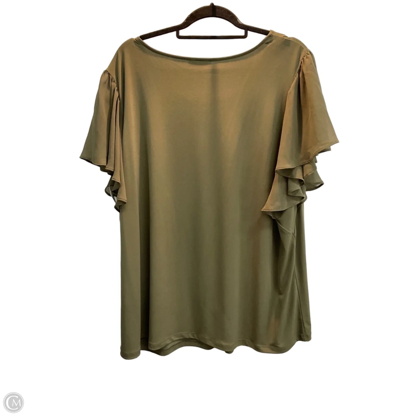 Top Short Sleeve By Calvin Klein In Green, Size: 2x