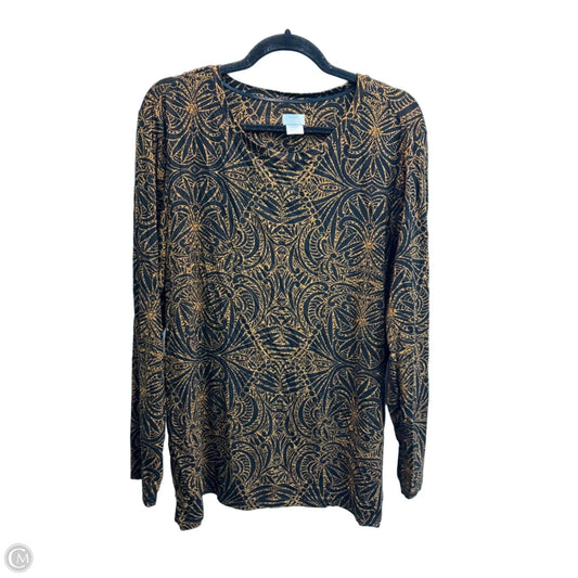 Top Long Sleeve By Chicos In Orange, Size: Xxl
