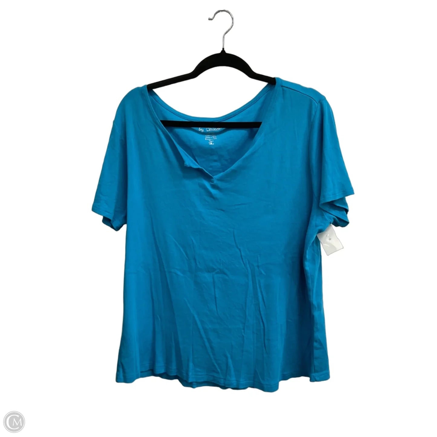 Top Short Sleeve Basic By Chicos In Aqua, Size: Xxl