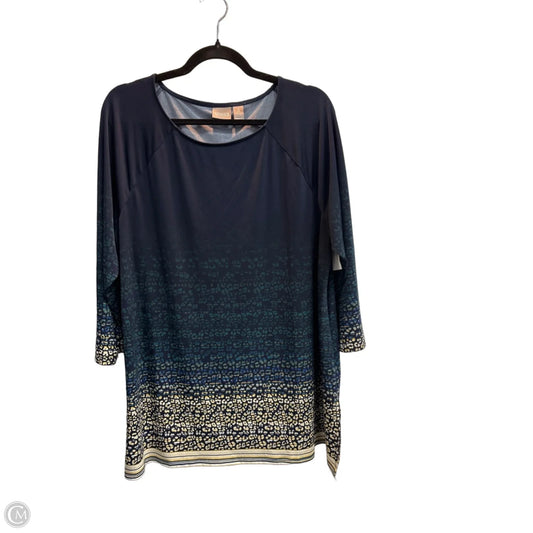 Tunic 3/4 Sleeve By Chicos In Navy, Size: 16