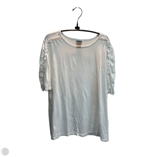 Top Short Sleeve By Chicos In White, Size: Xl