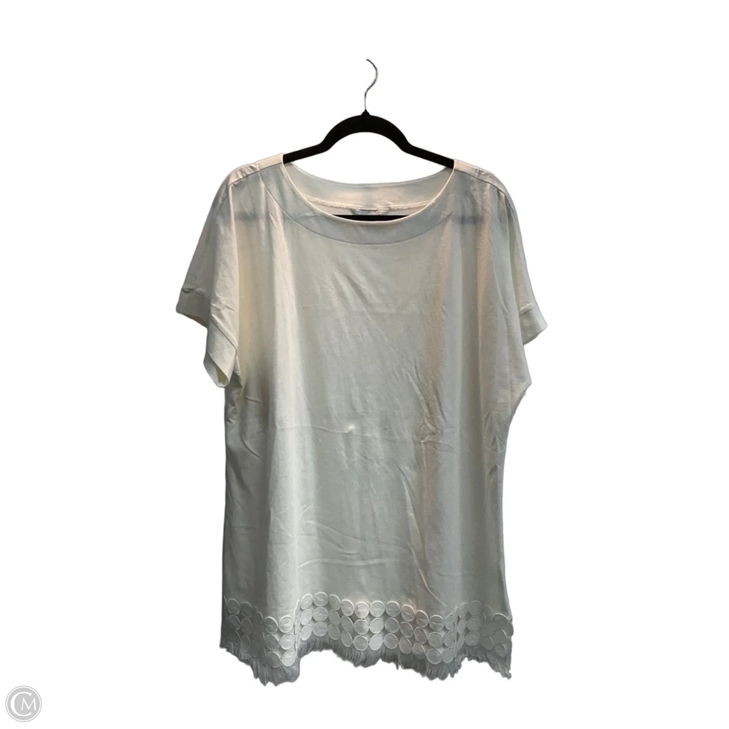 Top Short Sleeve By Christopher And Banks In White, Size: Xl