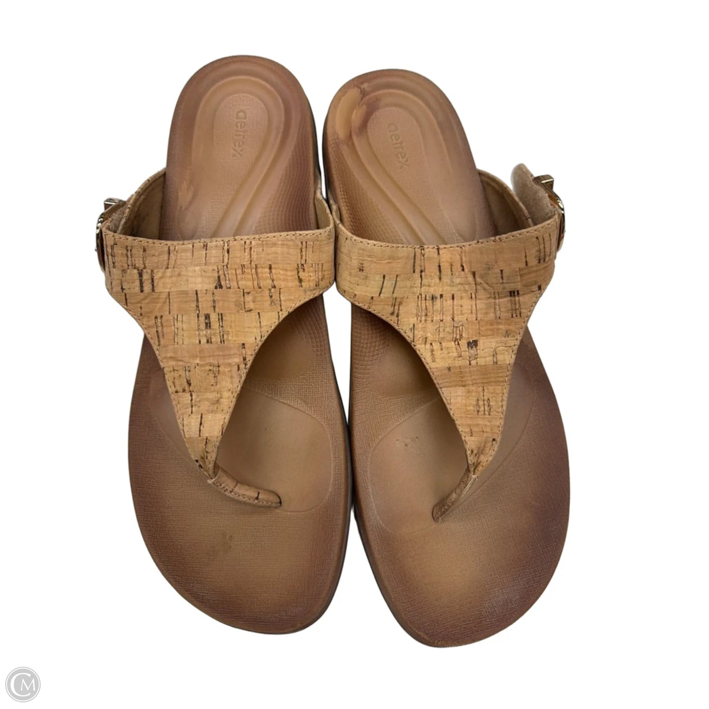 Sandals Flip Flops By Aetrex In Tan, Size: 10