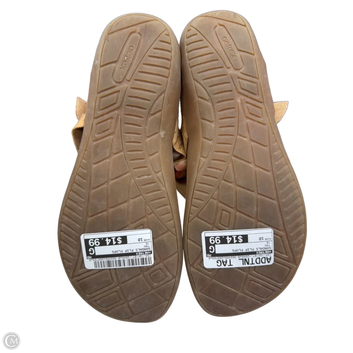 Sandals Flip Flops By Aetrex In Tan, Size: 10