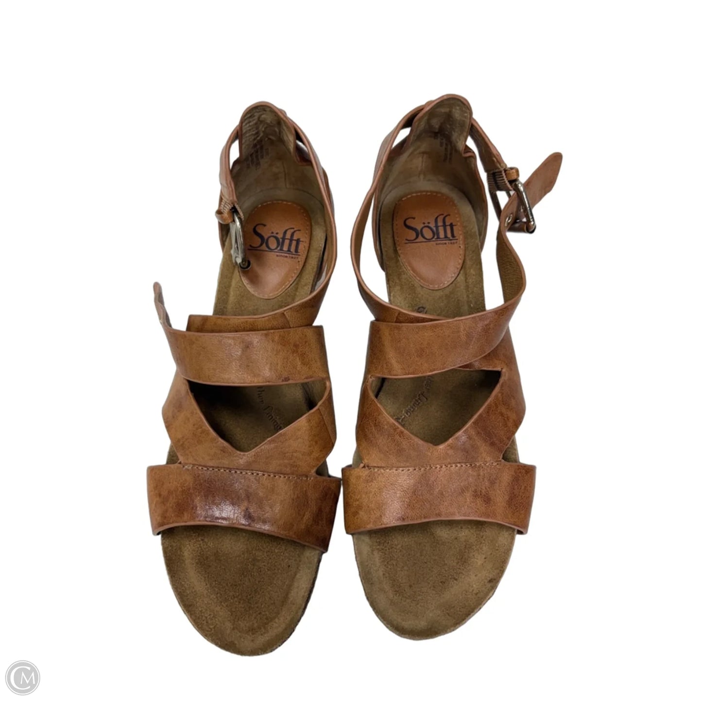 Sandals Heels Wedge By Sofft In Brown, Size: 7.5