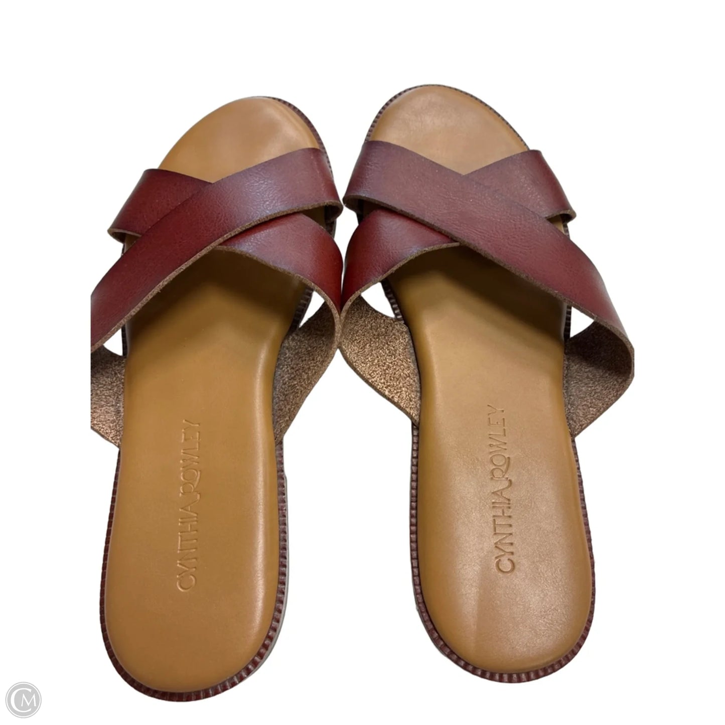 Sandals Flats By Cynthia Rowley In Maroon, Size: 8.5