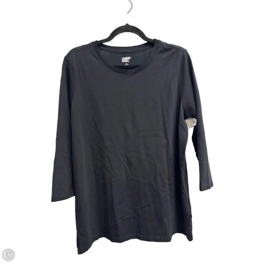 Top 3/4 Sleeve Basic By Lands End In Black, Size: L