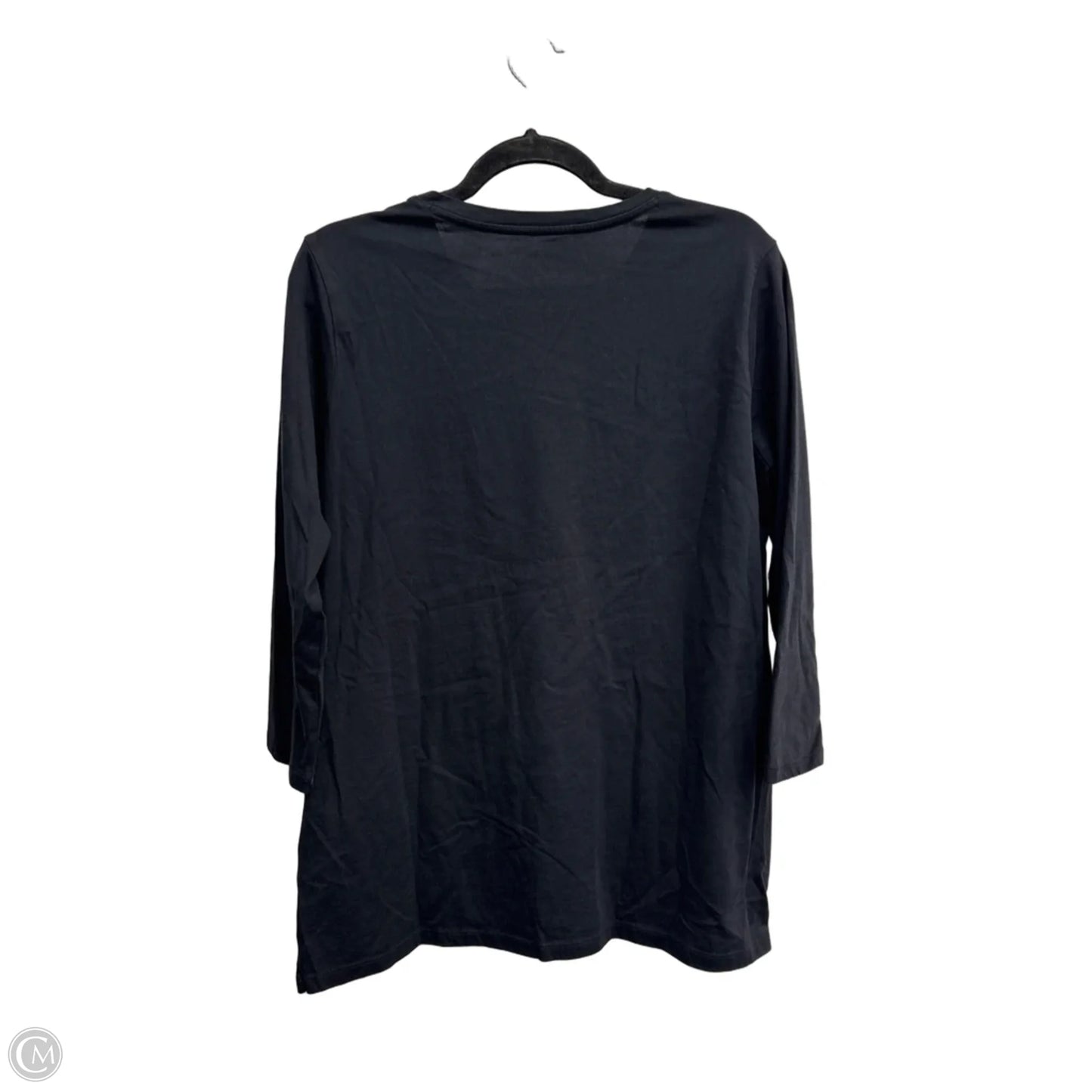 Top 3/4 Sleeve Basic By Lands End In Black, Size: L