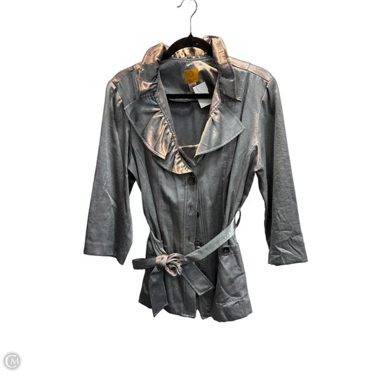 Jacket Shirt By Ruby Rd In Silver, Size: 10