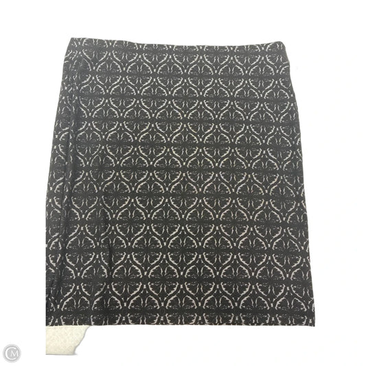 Skirt Midi By Loft In Black & Cream, Size: L