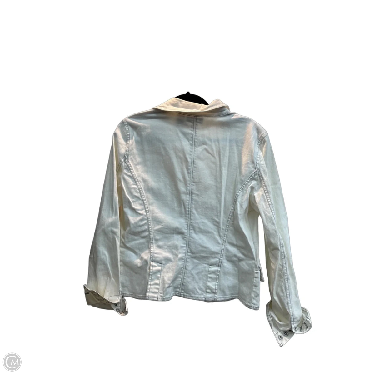 Jacket Denim By Dkny In White, Size: L
