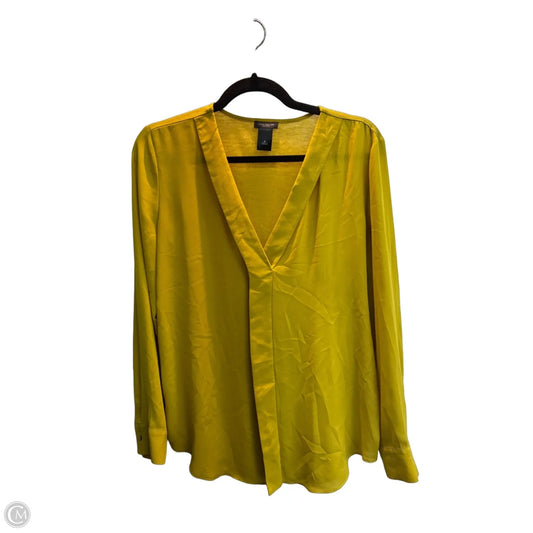 Blouse Long Sleeve By Ann Taylor In Yellow, Size: M