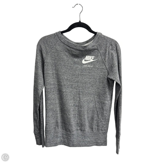 Athletic Top Long Sleeve Crewneck By Nike In Grey, Size: Xs