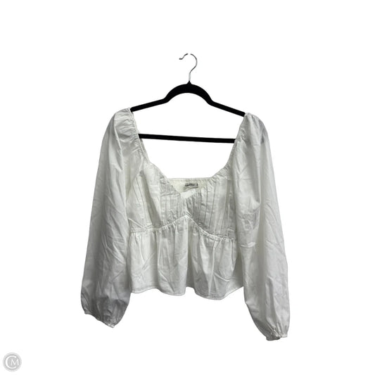 Blouse Long Sleeve By Abercrombie And Fitch In White, Size: M