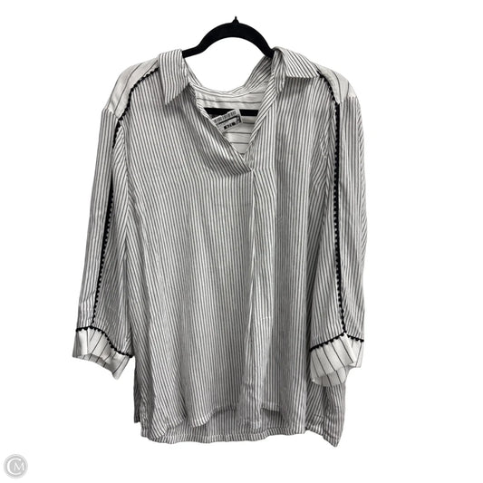 Blouse 3/4 Sleeve By Chicos In Striped Pattern, Size: Xxl