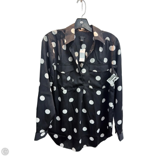 Blouse Long Sleeve By Ann Taylor In Polkadot Pattern, Size: S