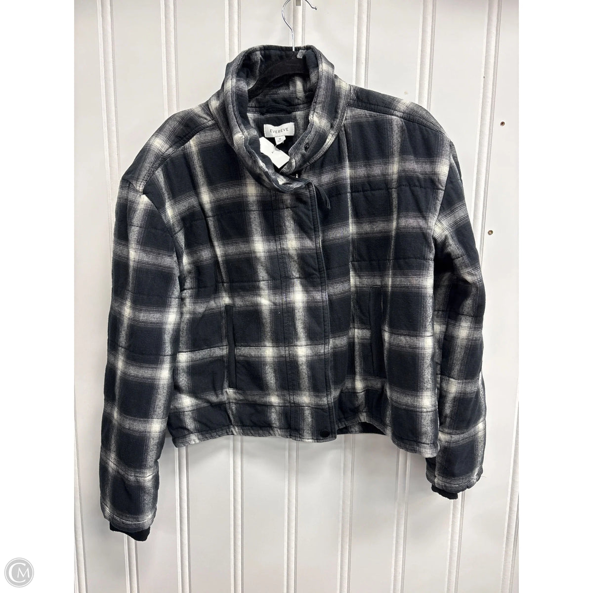 Coat Puffer & Quilted By Evereve In Plaid Pattern, Size: M