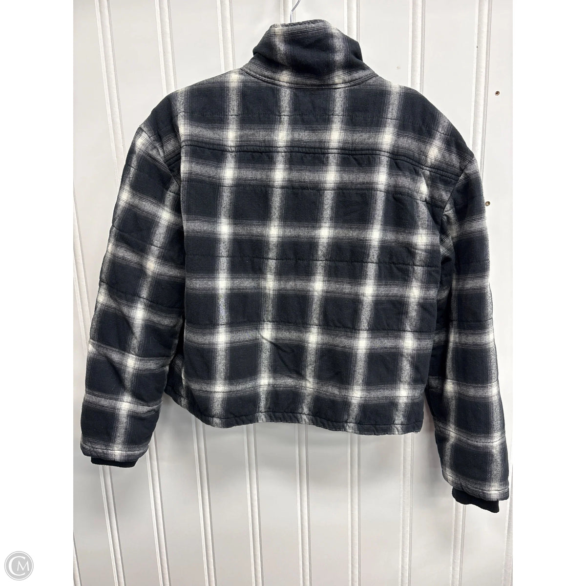 Coat Puffer & Quilted By Evereve In Plaid Pattern, Size: M