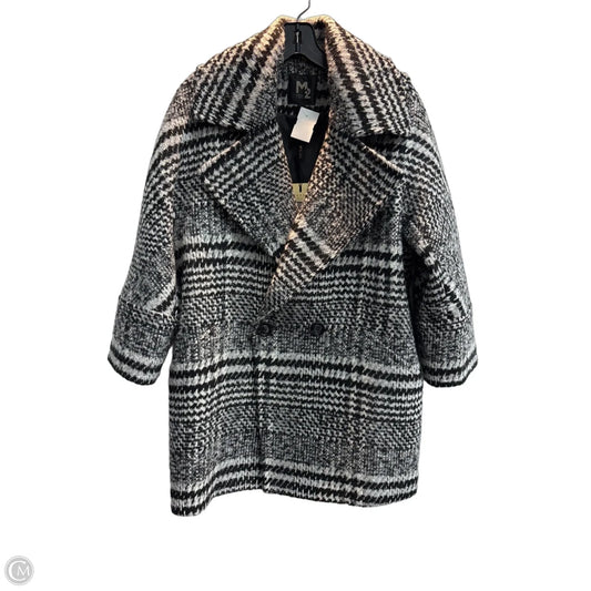 Coat Peacoat By Clothes Mentor In Black & Cream, Size: L