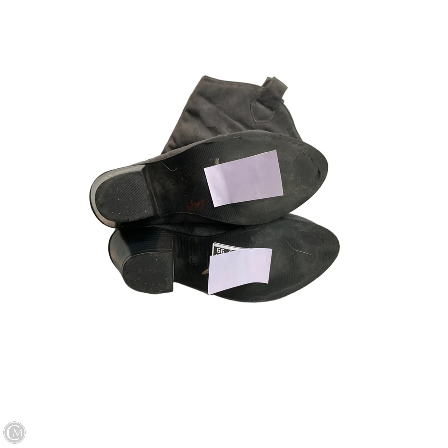 Boots Knee Heels By Vanity In Grey, Size: 8.5