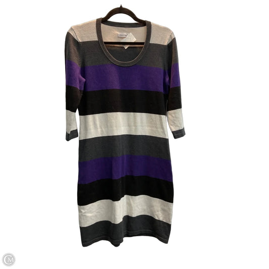 Dress Sweater By Calvin Klein In Striped Pattern, Size: M