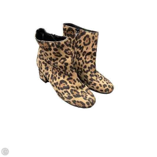 Boots Ankle Flats By Clothes Mentor In Animal Print, Size: 10