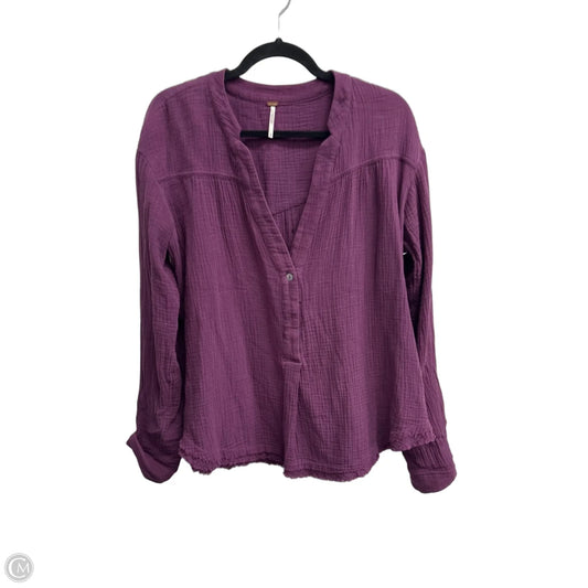 Blouse Long Sleeve By Free People In Purple, Size: M