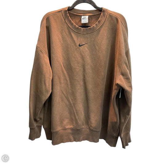Sweatshirt Crewneck By Nike In Brown, Size: L