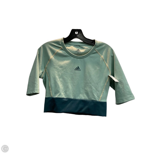Athletic Top Short Sleeve By Adidas In Aqua, Size: M