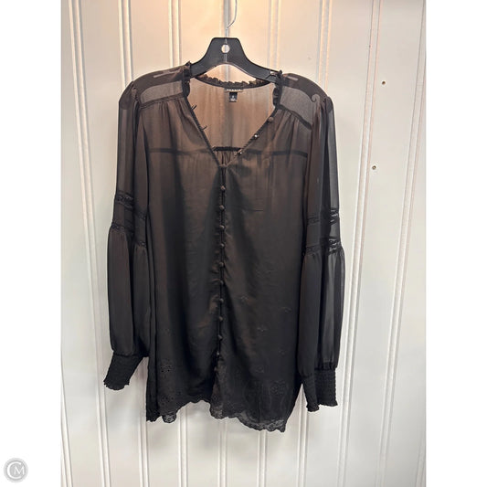 Blouse Long Sleeve By Torrid In Black, Size: Xxl
