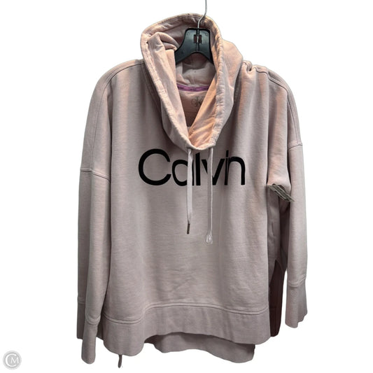 Athletic Top Long Sleeve Hoodie By Calvin Klein Performance In Pink, Size: L