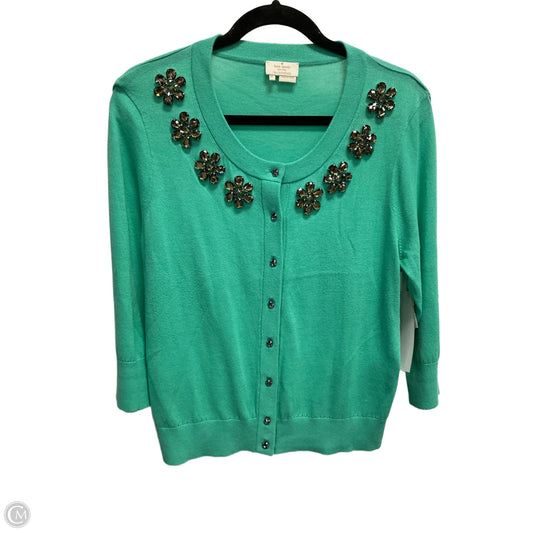 Cardigan Designer By Kate Spade In Aqua, Size: Xl