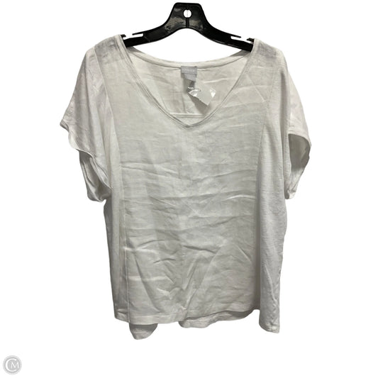 Top Short Sleeve Basic By Chicos In White, Size: Xl